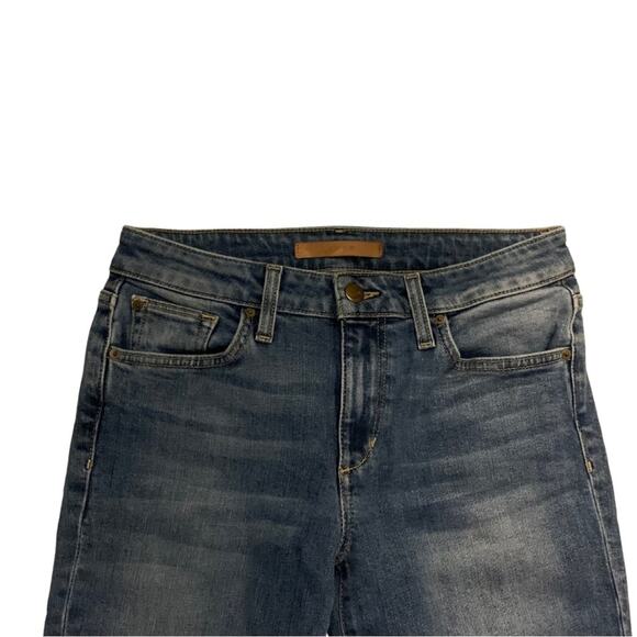 Joe’s The Icon Mid Rise Skinny Ankle Jeans Size 26 Cropped Frayed Asymmetrical - Picture 3 of 10